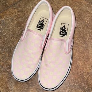 Vans Pink Checkered Slip-On Shoes